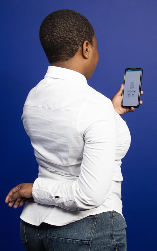 Enrolling a face with the faceATT app on a smartphone